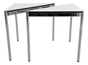 Triangular White Corner Desks from USM Haller, Set of 2