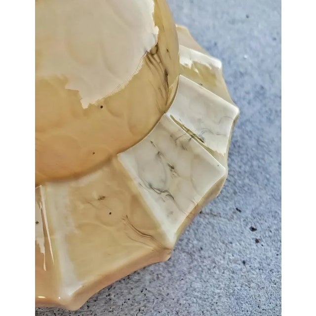 Art Deco Flush Mount or Sconce in Marble-Like Glass, Austria, 1930s For Sale - Image 4 of 8