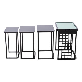 Art Nouveau Nesting Table Set after 1905 Design by Prof. Josef Hoffmann, Vienna, c.1980, Set of 4 For Sale