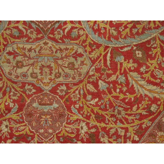 Antique Tabriz Carpet, Handmade Persian Rug in Floral Gold, Red and Beige For Sale - Image 15 of 18