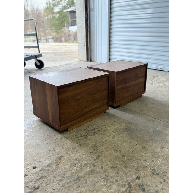 Brown A Pair (2) of Mobican Mimosa 1 Drawer Nightstands High-End Opening/Closing Action • Maple Drawers For Sale - Image 8 of 12