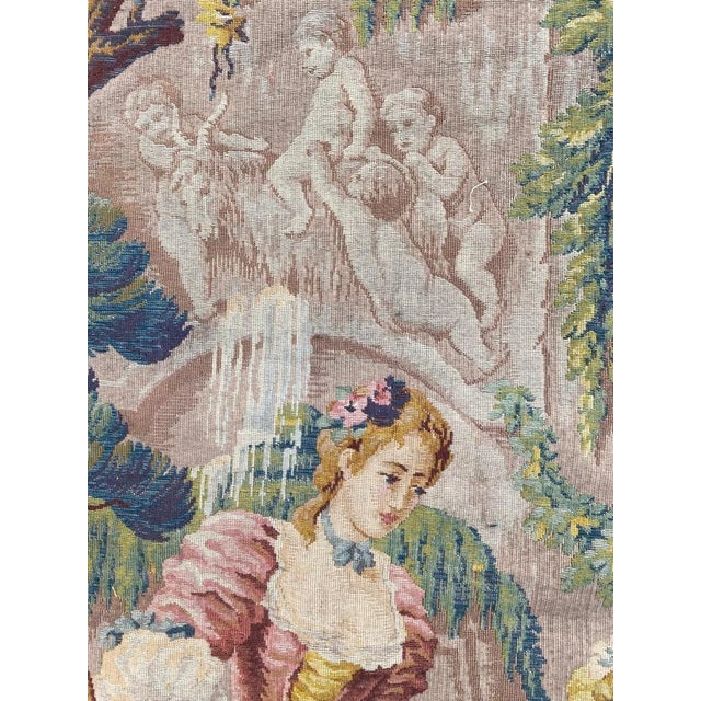 Vintage Aubusson Tapestry, 1950s For Sale - Image 6 of 16