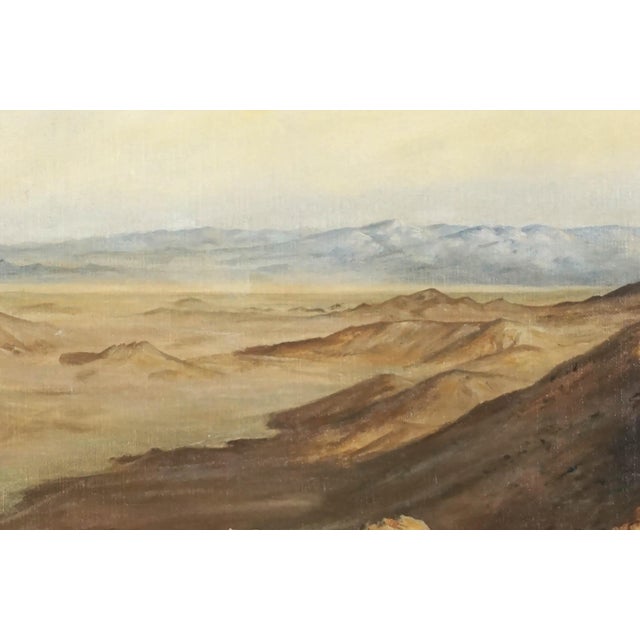 1950s Mid Century Original Oil Plein Air Landscape of Western Nevada by Phoebe K. Higgins For Sale - Image 5 of 7