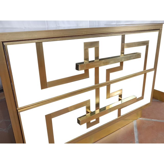 Not Yet Made - Made To Order White Nightstands in Birch Wood with Brass Inlays from Justfurnituress SRL, Set of 2 For Sale - Image 5 of 6