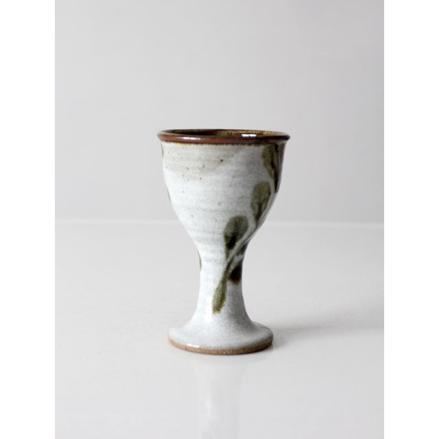 Vintage Handmade Studio Pottery Goblet For Sale - Image 4 of 11