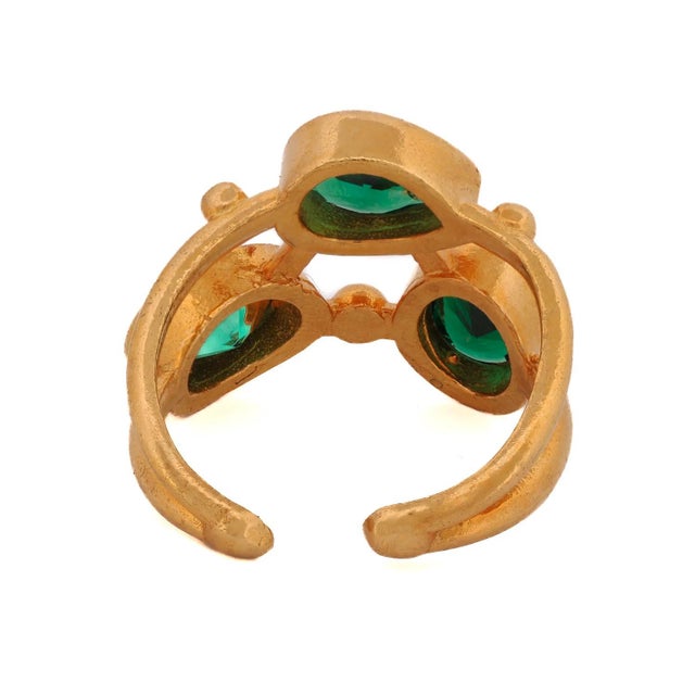 Cleopatra Jade & Gold Adjustable Ring, Size 4 For Sale - Image 4 of 8