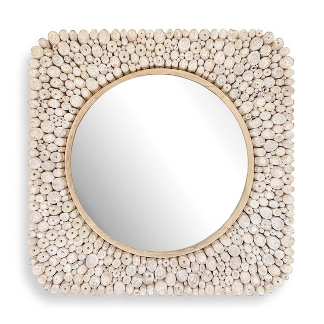 2020s Merak Teak Mosaic Mirror For Sale - Image 5 of 5