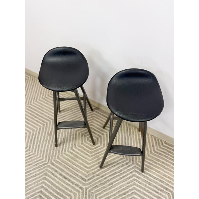 Mid 20th Century Rare Erik Buch MCM Teak Barstool Pair Danish Modern Vintage Collector Find For Sale - Image 5 of 12