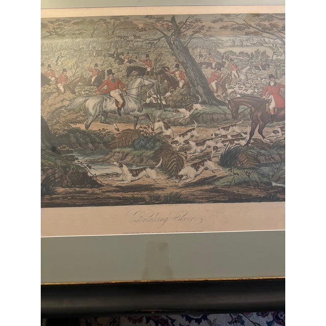 Paper Set of 4 19th Century English Traditional Hunt Scene Prints, Framed For Sale - Image 7 of 12
