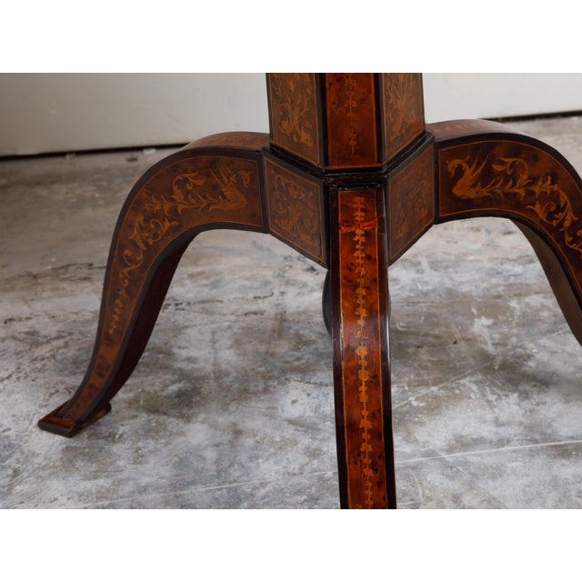 Brown Pair of Italian Sorrento 19th Century Side Tables with Mythological Marquetry For Sale - Image 8 of 12