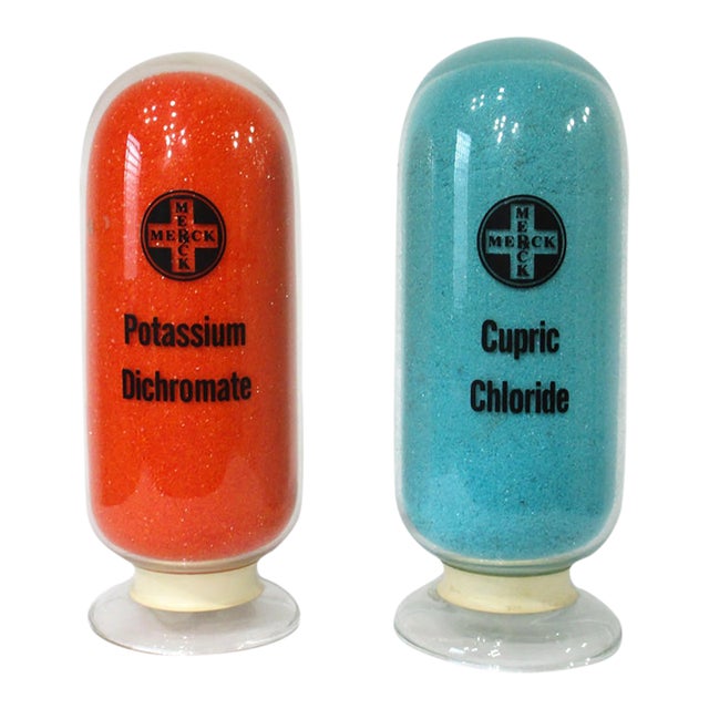 Merck Inverted Pharmaceutical Advertising Display Bottles For Sale