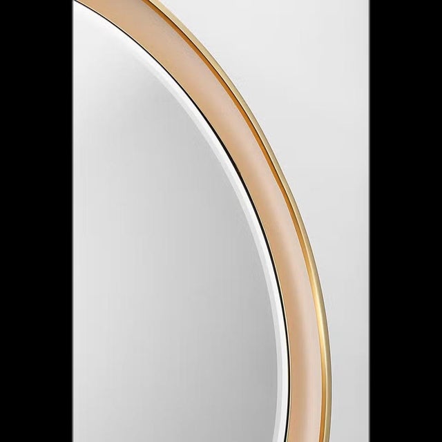 2020s Thomas O'Brien for Visual Comfort Signature Tricia 24" Illuminated Round Mirror in Hand-Rubbed Antique Brass For Sale - Image 5 of 11