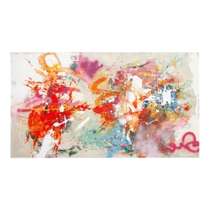 Contemporary Abstract Acrylic and Spray Paint on Canvas Painting "Iris's World" by Carolina Alotus