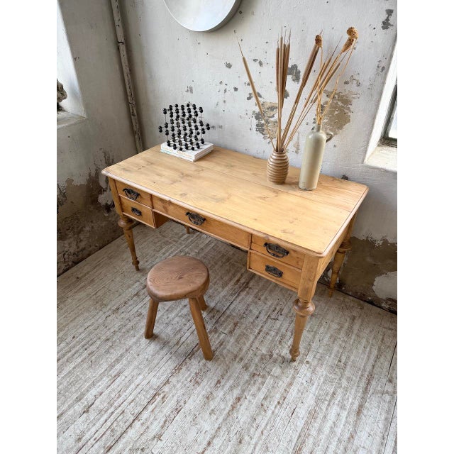 Desk in Light Walnut with Pine Top, 1900s For Sale - Image 11 of 18