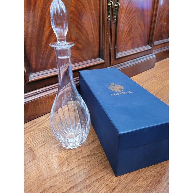Transparent Late 20th Century Faberge Crystal Decanter For Sale - Image 8 of 9