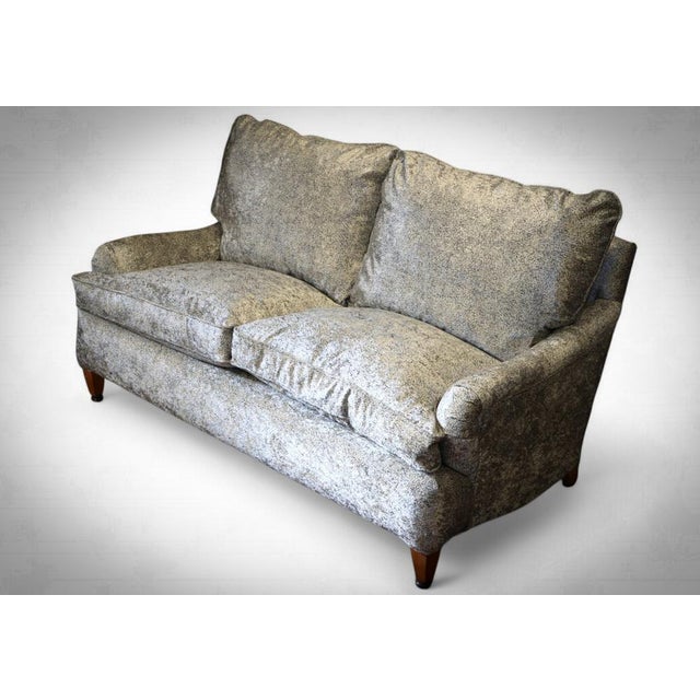 Small Cushion Back 2-Seater Sofa in Velvet by George Smith, 2010s For Sale - Image 4 of 18