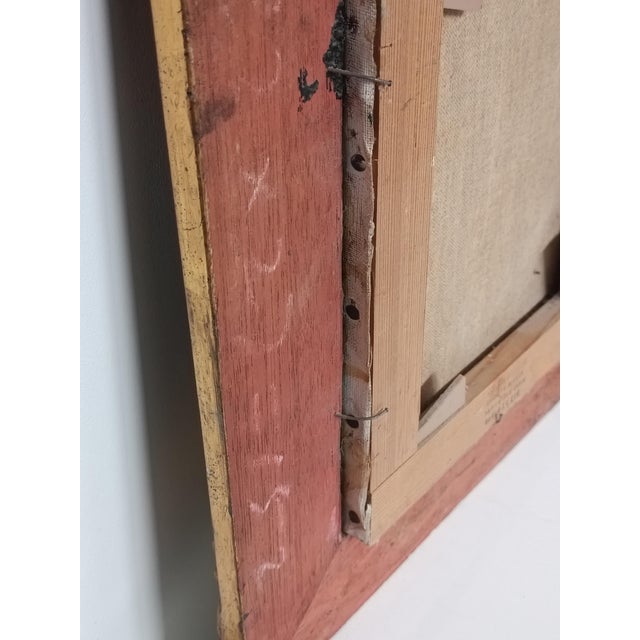 Wood Michel Capron, Young Woman with a Bowl, 1950, Oil on Canvas, Framed For Sale - Image 7 of 10