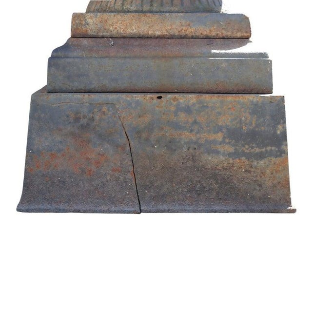 1900 - 1909 Oversized Antique Classical Cast Iron Garden Urn C1900 For Sale - Image 5 of 5