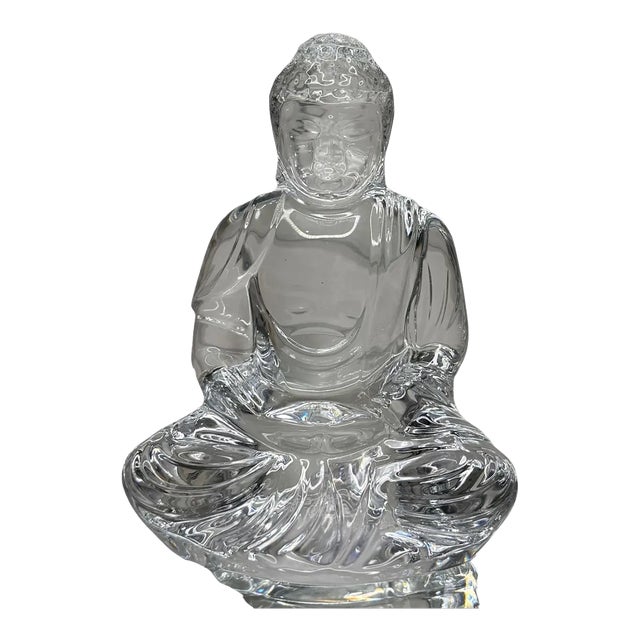 Baccarat French Crystal Mini Buddha Figurine For Sale