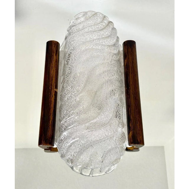 Transparent Barovier & Toso Murano Glass Sconces with Wood Frame, Italy 1950 - A Pair For Sale - Image 8 of 13