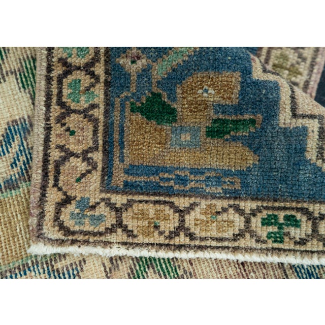 Turkish Mini Rug Oriental Hand Knotted Vintage Rug 1'8" x 3' #20740 For Sale In Houston - Image 6 of 8