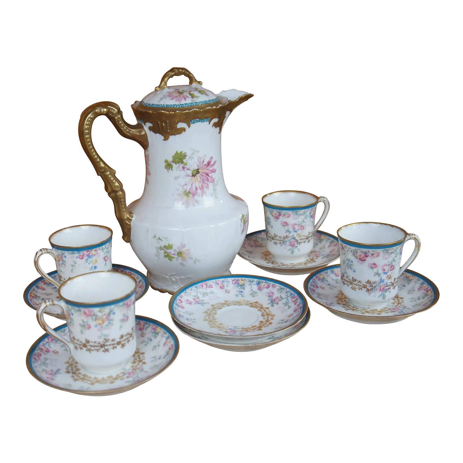 Antique Haviland Offner Limoges France Tea Coffee Chocolate Pot Set