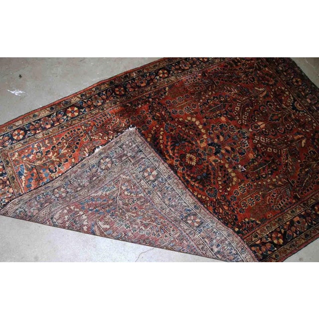 Textile 1920s Antique Handmade Persian Sarouk Rug For Sale - Image 7 of 9