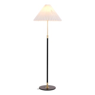 Le Klint 351 Floor Lamp in Black and Brass by Aage Petersen, 1970 For Sale