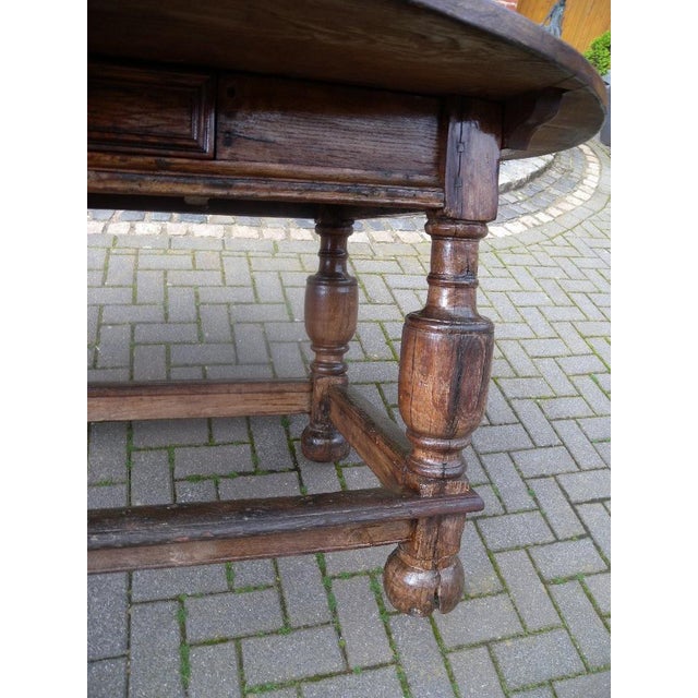 Baroque Monastery Table Dining in Oak, 1750 For Sale - Image 3 of 18