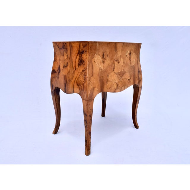 Italian Oyster Burl Two Drawer Small Chest / Side Table For Sale - Image 9 of 11