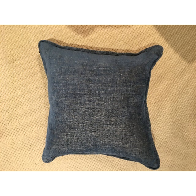 2010s Boussac Fadini Blue Pillow Cover For Sale - Image 5 of 5