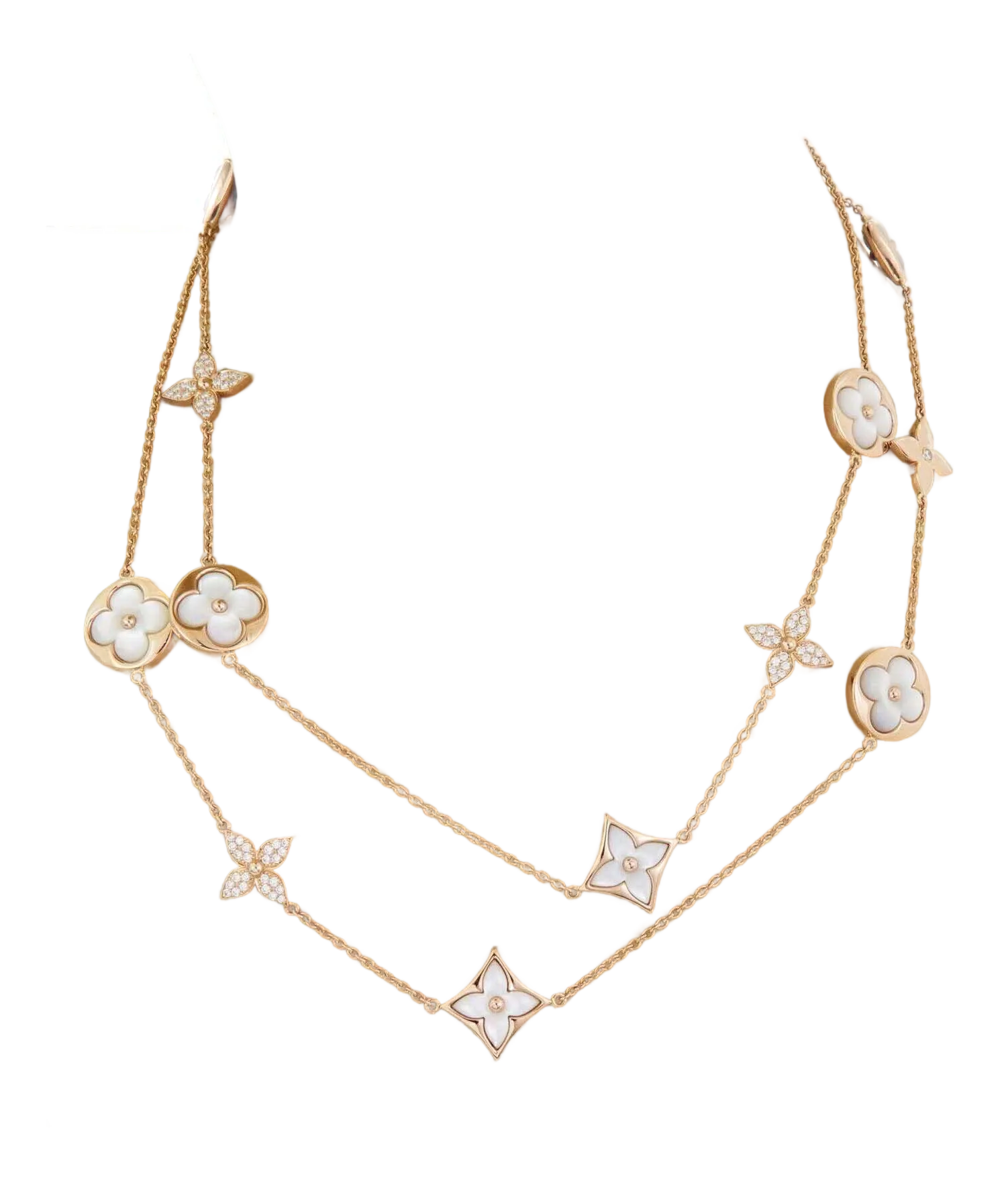 Louis Vuitton Blossom Sautoir Diamond MOP 18k Pink Gold Necklace