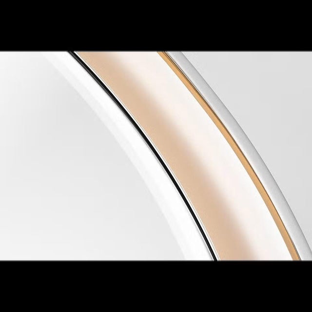 2020s Thomas O'Brien for Visual Comfort Signature Tricia 24" Illuminated Round Mirror in Polished Nickel For Sale - Image 5 of 11