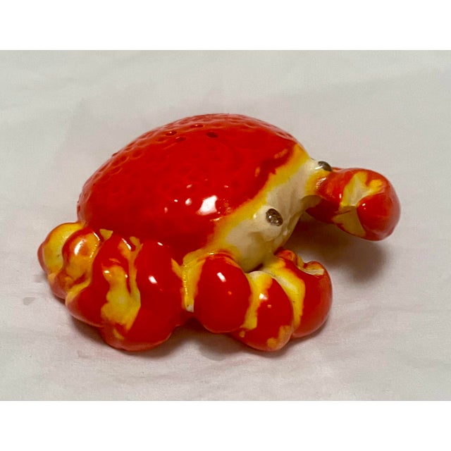 Orange Vintage Seaside Chic Happy Crab Salt and Pepper Shakers, Set of Two For Sale - Image 8 of 12