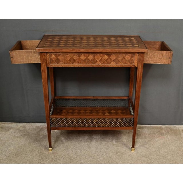 Louis XVI Style Mahogany Marquetry Coffee Table, 1920s For Sale - Image 9 of 16
