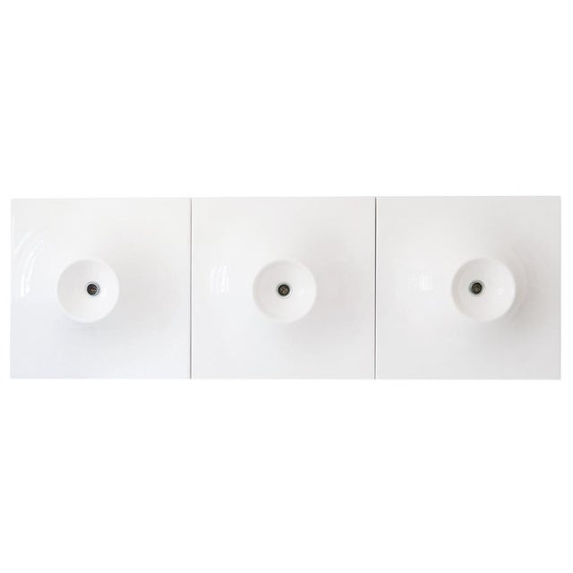 Large Mid-Century Modern Wall Lamps in Fiberglass, 1970s, Set of 3 For Sale - Image 13 of 18