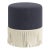 Traditional Fringe Ottoman in Titan Ocean For Sale - Image 3 of 4