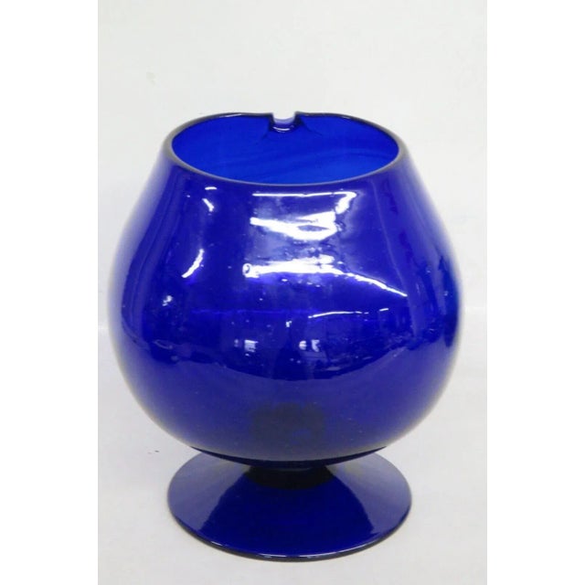 Majestic Gifts Ciotola In Cristallo Blu Cobalto, Soffiata A Mano, 24 Cm, Senza Piombo, Elegante Centrotavola