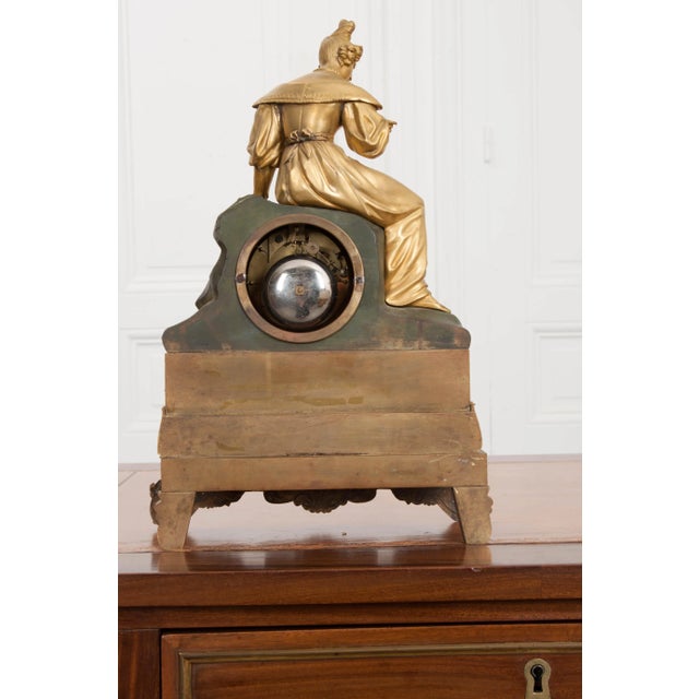 19th Century Napoleon III Fire-Gilt Bronze Figural Mantel Clock For Sale - Image 9 of 10