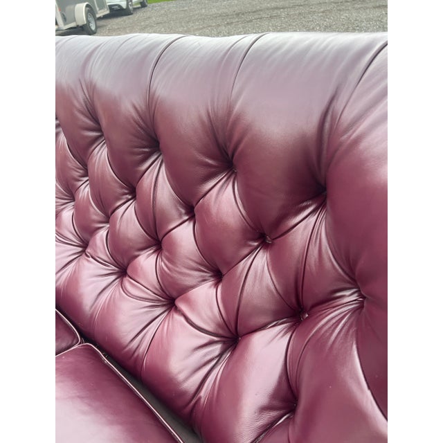 Thomasville “Hides and Seats” Tufted Leather Chesterfield Sofa Chairish