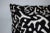A Pair of Beautiful Black & White Pillows. Black Fabric Back. 20" x 20" with Hidden Zippers and Down Inserts Included.