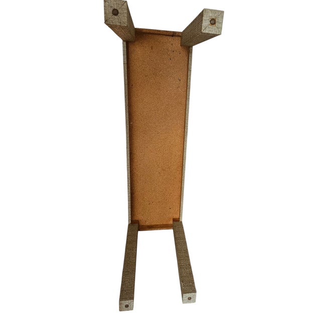 1970s Vintage Grass Cloth Parson Hall Table Console Mid Century Floating Top For Sale - Image 10 of 12