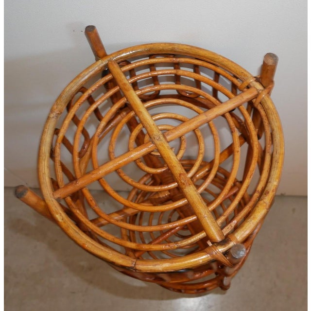 Brown Vintage Bottle Holder Bamboo Bottle Holder Cart, 1960s For Sale - Image 8 of 13