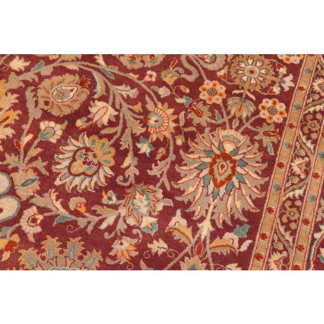 Shabby Chic 1990's Pak-Persian Burgundy/Grey Wool Rug - 6'0'' X 9'4'' For Sale In New York - Image 6 of 9