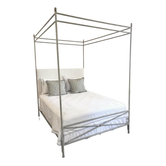 Orleans Upholstered Canopy Queen Size Bed For Sale