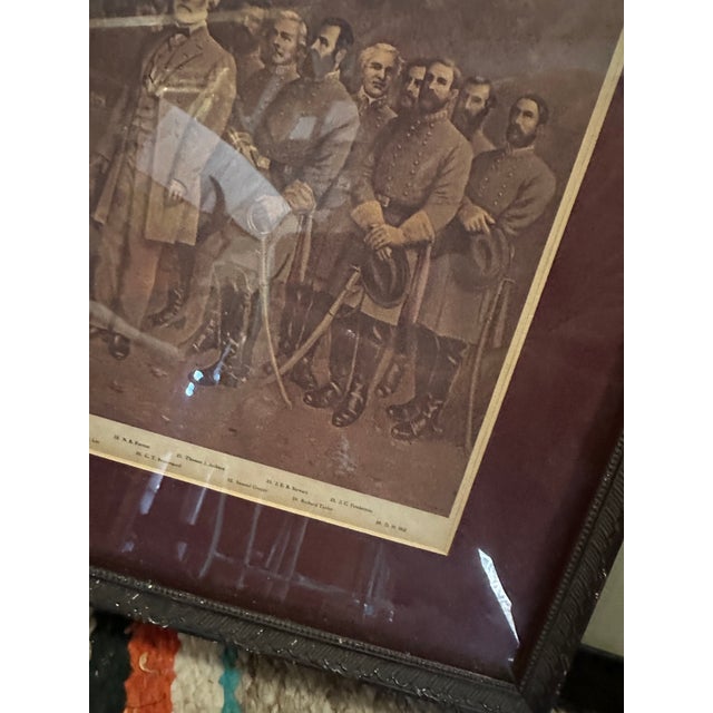 Vintage Framed Artwork of "Lee and His Generals" For Sale In Atlanta - Image 6 of 7