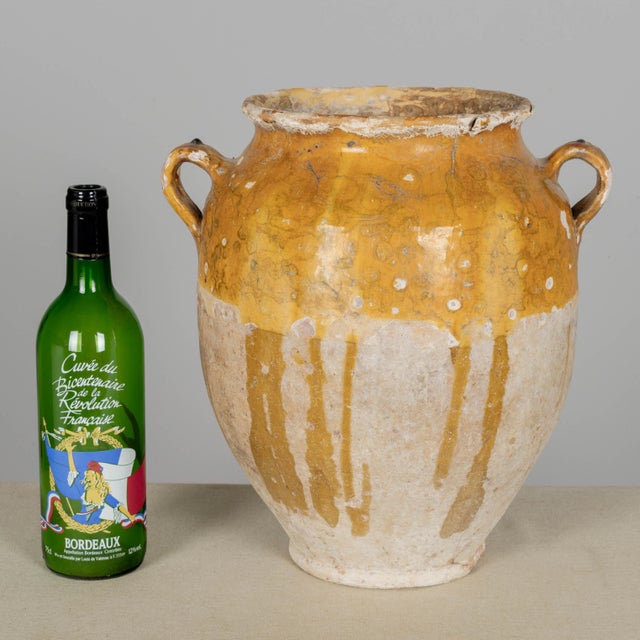 Yellow 19th Century French Terracotta Pot À Confit 13.5"High For Sale - Image 8 of 12