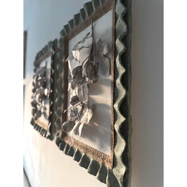 Paper Mache Framed Fig Branch Wall Hanging For Sale - Image 9 of 10