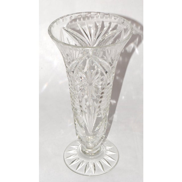 Early 20th Century Large Brilliant Majestic Cut Glass Crystal Vase American Brilliant For Sale - Image 14 of 15