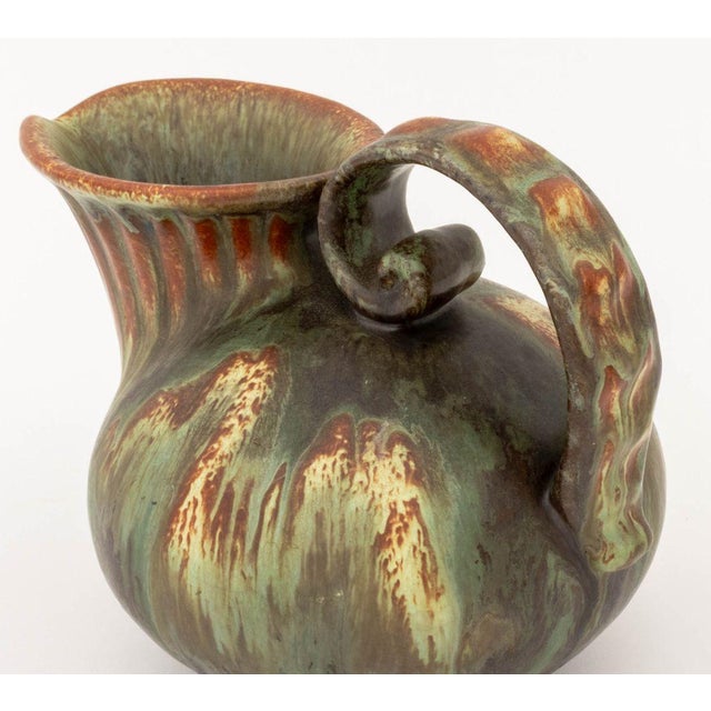 Green Michael Andersen & Sons Glazed Pottery Pitcher For Sale - Image 8 of 11
